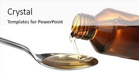  Presentation with herbs and cough - Cool new theme with pouring cough syrup into spoon backdrop and a white colored foreground