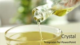  Presentation with hemp oil - Theme featuring pouring hemp oil from bottle background and a yellow colored foreground