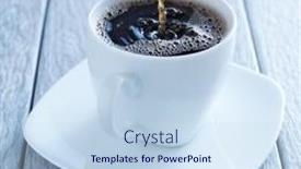  Presentation with coffee cup - Cool new presentation design with pouring-hot-coffee-into-cup backdrop and a sky blue colored foreground