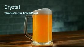  Presentation with tea pouring into glass transparent - PPT theme enhanced with pouring-ipa-beer-into-glass background and a tawny brown colored foreground