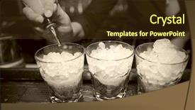  Presentation with tea pouring into glass transparent - Slides with pouring juice in glass retro background and a tawny brown colored foreground