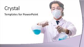  Presentation with frames isolated on white brown - Audience pleasing theme consisting of pouring liquid beaker - young chemist isolated on white backdrop and a  colored foreground