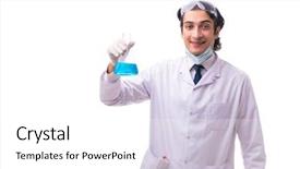  Presentation with brown sugar isolated on white - Beautiful presentation theme featuring pouring liquid beaker - young chemist isolated on white backdrop and a white colored foreground