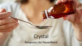  Presentation with syrup drugs - Amazing theme having pouring medication or antipyretic syrup backdrop and a soft green colored foreground