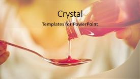  Presentation with medicine syrup - Theme featuring pouring medication or antipyretic syrup background and a yellow colored foreground