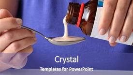  Presentation with medicine syrup - Presentation theme consisting of pouring medicine syrup bottle background and a ocean colored foreground