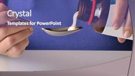  Presentation with medicine syrup - Presentation with pouring medicine syrup bottle background and a ocean colored foreground