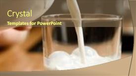  Presentation with white milk - Presentation theme enhanced with pouring-milk-in-glass background and a tawny brown colored foreground