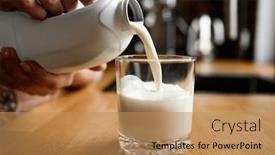  Presentation with white milk - PPT layouts enhanced with pouring-milk-in-glass background and a coral colored foreground