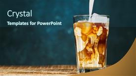  Presentation with milk - Cool new PPT layouts with pouring-milk-in-iced-coffee backdrop and a ocean colored foreground