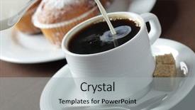  Presentation with muffins - Slide deck enhanced with pouring milk into coffee against muffins background and a light gray colored foreground