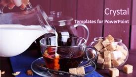  Presentation with milk tea - Amazing presentation theme having pouring milk on tea backdrop and a violet colored foreground