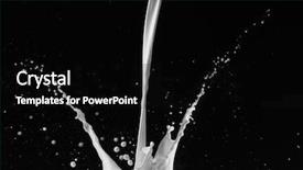  Presentation with drop - PPT theme featuring pouring milk on the black background and a black colored foreground