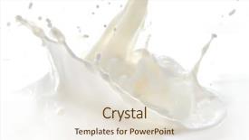  Presentation with milk splashing - Beautiful slides featuring pouring milk splash isolated backdrop and a sky blue colored foreground