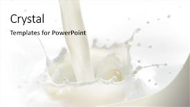  Presentation with milk splash - PPT theme having pouring milk splash isolated background and a white colored foreground