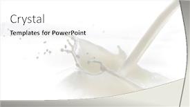  Presentation with milk splash - Beautiful slide deck featuring pouring milk splash isolated on white background backdrop and a white colored foreground