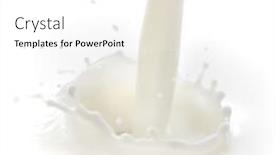  Presentation with milk splash - Amazing slide set having pouring milk splash isolated on white background backdrop and a white colored foreground