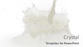  Presentation with milk splash - Presentation theme having pouring-milk-splash-isolated background and a white colored foreground