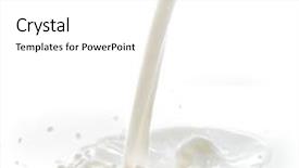  Presentation with milk splash - Presentation theme featuring pouring milk splash isolated on white background background and a white colored foreground