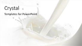  Presentation with milk splash - PPT layouts consisting of energy drink close up - pouring milk splash isolated background and a white colored foreground