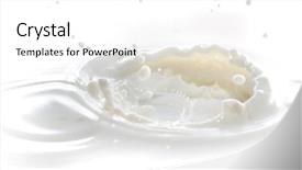  Presentation with milk splashing - Beautiful PPT theme featuring pouring milk splash isolated backdrop and a white colored foreground