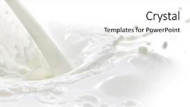  Presentation with milk splashing - Cool new theme with pouring milk splash isolated backdrop and a white colored foreground