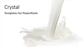  Presentation with milk splashing - Colorful PPT theme enhanced with pouring milk splash isolated backdrop and a white colored foreground