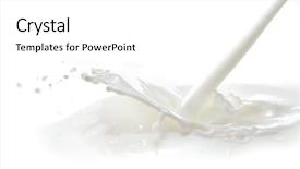  Presentation with milk splash - Theme with pouring milk splash isolated background and a white colored foreground
