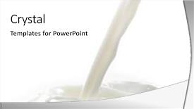  Presentation with milk splash - Amazing slide set having pouring milk splash isolated on white background backdrop and a white colored foreground