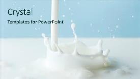  Presentation with milk splash - Slide deck enhanced with pouring milk splash on blue background and a light blue colored foreground