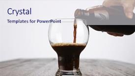  Presentation with malta - Beautiful slide set featuring pouring of malta drink to a glass on the wooden table top backdrop and a sky blue colored foreground