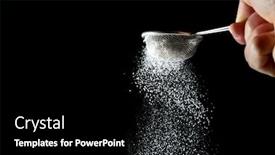  Presentation with sugar - Cool new slide set with pouring of sugar into something on dark background backdrop and a black colored foreground