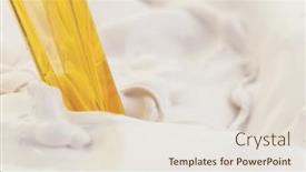  Presentation with freeze - Theme consisting of pouring-oil-into-milk-freeze background and a lemonade colored foreground