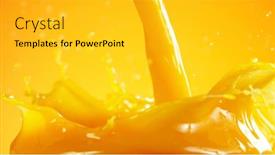  Presentation with orange juice - PPT layouts featuring pouring-orange-juice-splash-isolated background and a light gray colored foreground