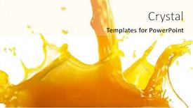  Presentation with orange juice - Amazing slide deck having pouring-orange-juice-splash-isolated backdrop and a blonde colored foreground