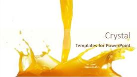  Presentation with orange juice - Beautiful theme featuring pouring-orange-juice-splash-isolated backdrop and a cream colored foreground