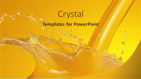  Presentation with orange juice - Slide deck featuring pouring-orange-juice-with-splashing background and a gold colored foreground