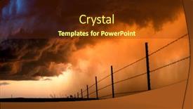  Presentation with lightning - Colorful presentation theme enhanced with pouring-rain-during-a-lightning backdrop and a tawny brown colored foreground