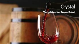  Presentation with glass bottle packaging - Colorful theme enhanced with pouring red wine from bottle backdrop and a black colored foreground