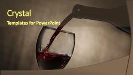  Presentation with out line of glass bottle - PPT theme consisting of pouring red wine from bottle background and a  colored foreground