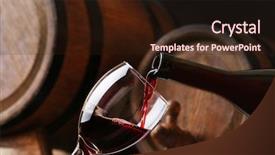  Presentation with bottle red wine - Presentation theme enhanced with pouring red wine from bottle background and a wine colored foreground