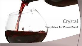  Presentation with bottle red wine - Beautiful slides featuring pouring red wine from bottle into glass on color background backdrop and a white colored foreground