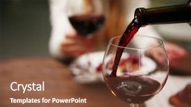  Presentation with bottle red wine - Beautiful slide deck featuring pouring red wine from bottle backdrop and a tawny brown colored foreground