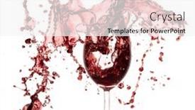  Presentation with goblet - Presentation theme with pouring-red-wine-in-goblet background and a white colored foreground