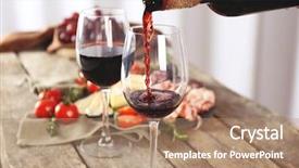  Presentation with tea pouring into glass transparent - Presentation theme having pouring red wine into glass background and a coral colored foreground