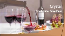  Presentation with tea pouring into glass transparent - Presentation design enhanced with pouring red wine into glass background and a gray colored foreground
