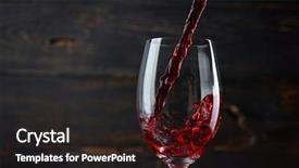  Presentation with wine - PPT theme with pouring red wine background and a wine colored foreground