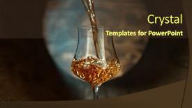  Presentation with alcoholic beverage - PPT theme with pouring-rum-in-wooden-barrel background and a tawny brown colored foreground