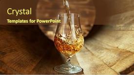  Presentation with rum - Slide deck enhanced with pouring-rum-into-glass-inside background and a tawny brown colored foreground