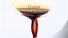  Presentation with soy sauce - Presentation theme featuring pouring-soy-sauce-into-spoon background and a sky blue colored foreground